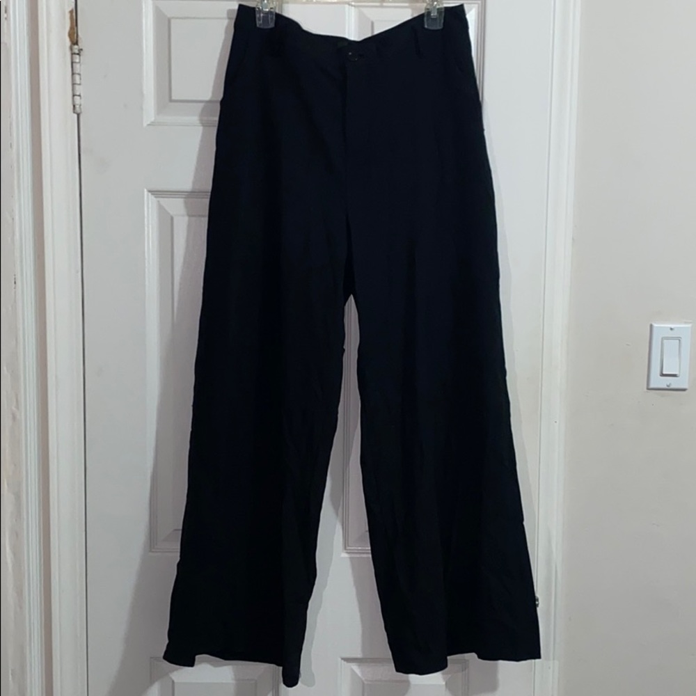 Black high waist wide leg pants